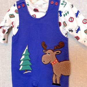 NEW VTG CLASS CLUB BABY OUTFIT Mountain Moose Tree Truck Coveralls Jumper 3/6M